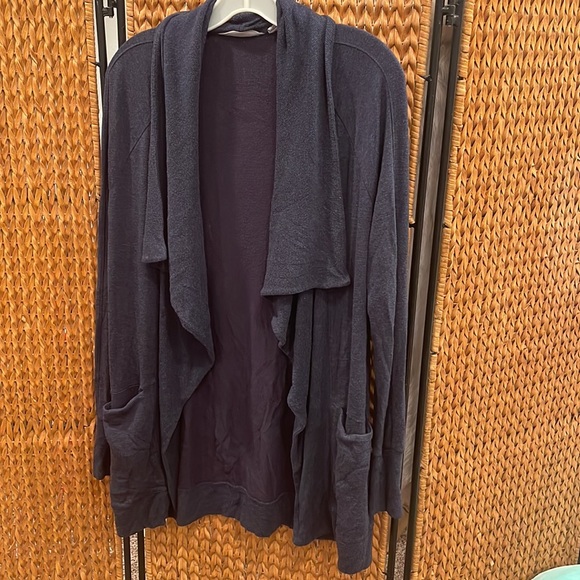 ATHLETA PRANAYAMA modal Studio Sweater ~wrap ~ navy blue - Picture 4 of 10